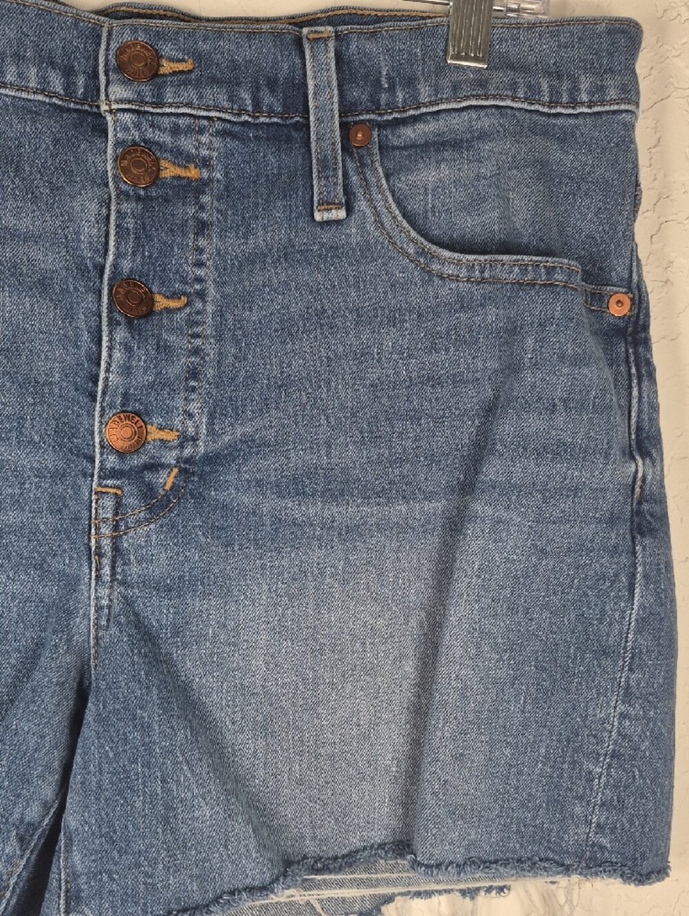 10Size Madewell Denim High-Rise Button-Front Women’s Shorts - Blue - Picture 3 of 13